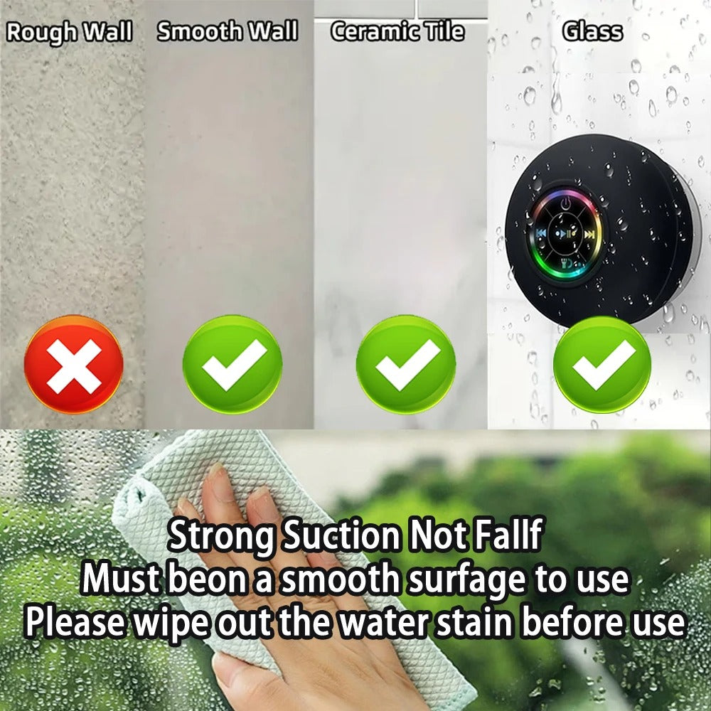Wireless Waterproof Bluetooth Speaker W/ Suction Cup - Music Anywhere, Anytime