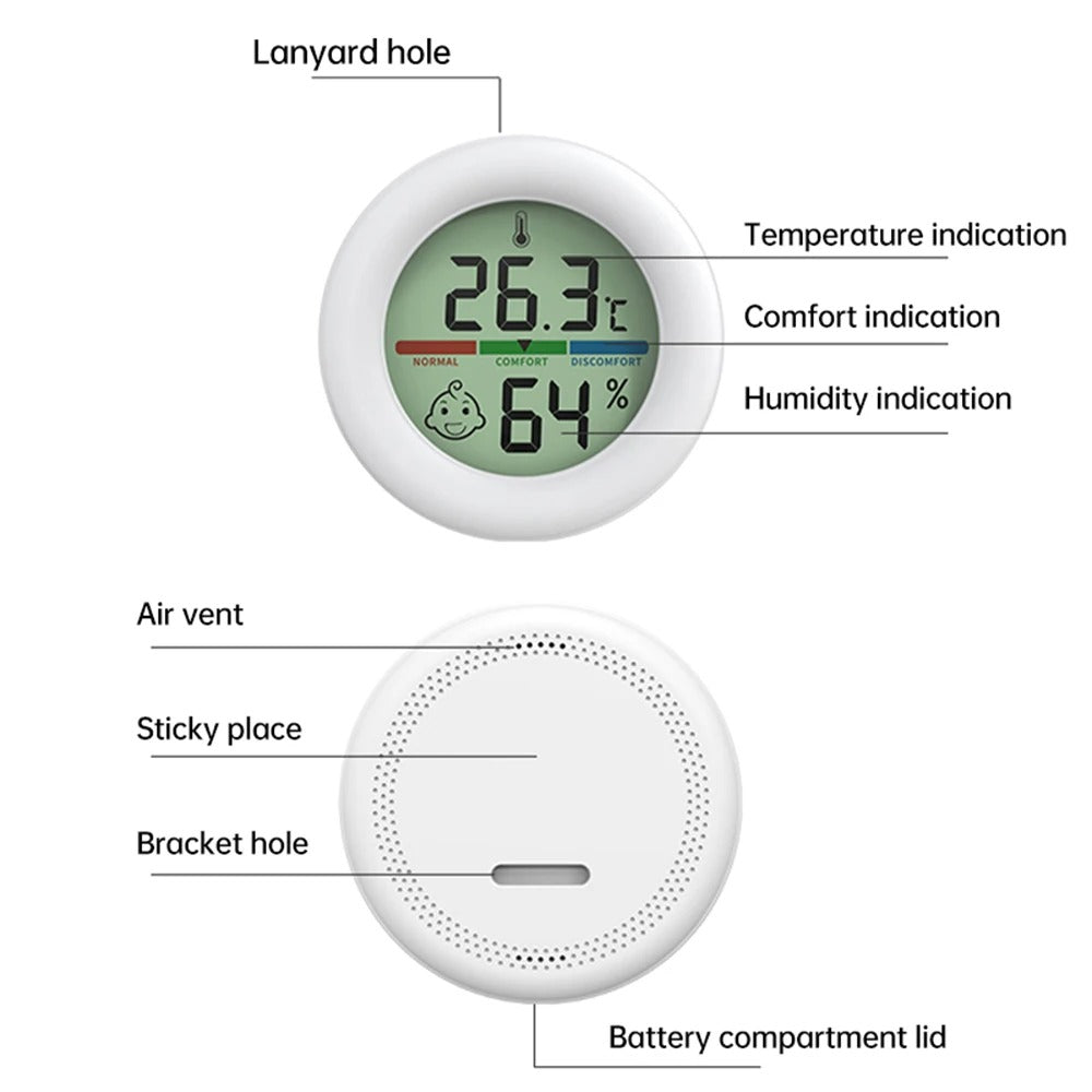 Digital Thermometer & Humidity Monitor - Clear, Accurate Comfort Tracking