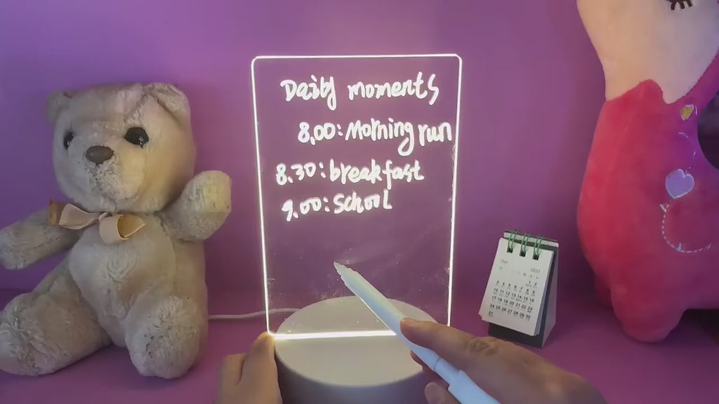 Luminous Acrylic Night Light Erasable Message Board - Write, Glow, Repeat